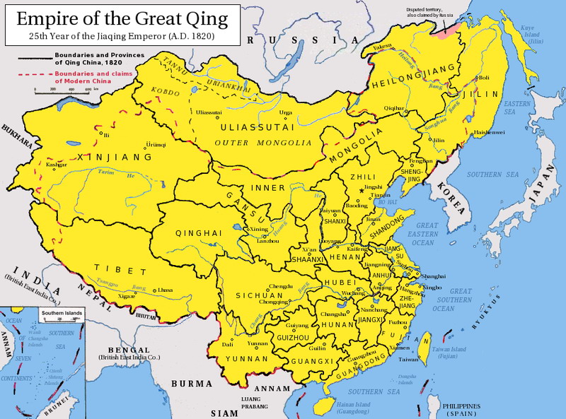 Qing Dynasty Geography Map Of The Chinese Qing Dynasty